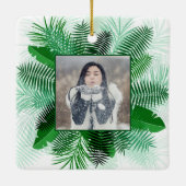 UW FOTO in een bladvormig Lijst Keramisch Ornament (Achterkant)