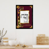 Uw foto in een Bourgondisch Art Deco Faux Lijst Poster (Keuken)