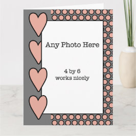Uw foto in een grijze en perzik Vaderdagkaart Kaart