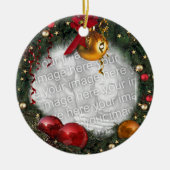Uw foto in een kerstmis keramisch ornament (Voorkant)