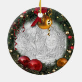 Uw foto in een kerstmis keramisch ornament (Achterkant)