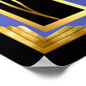 Uw foto in een Lijst met blauw art deco Poster (Hoek)