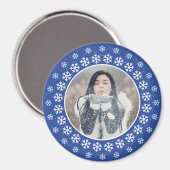 UW FOTO in een Snowflake Lijst magneet (Voorkant / Achterkant)