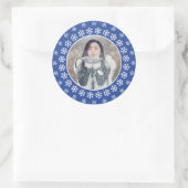 UW FOTO in een Snowflake Lijst sticker (Tas)