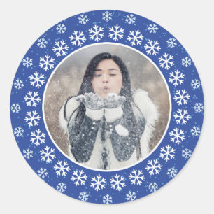 UW FOTO in een Snowflake Lijst sticker