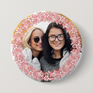 UW FOTO in een ventilatorgrote Lijst knop Ronde Button 7,6 Cm