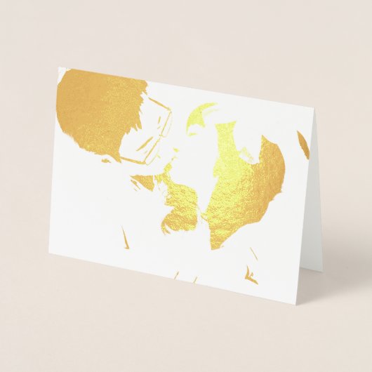 Uw foto in Real Gold Foil Wedding Invitations Folie Kaarten (Voorkant)