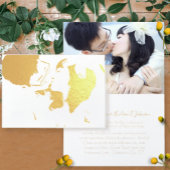 Uw foto in Real Gold Foil Wedding Invitations Folie Kaarten