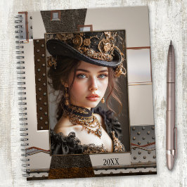 Uw foto Industriële Metallic Steampunk Planner