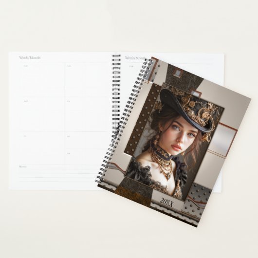 Uw foto Industriële Metallic Steampunk Planner (Display)