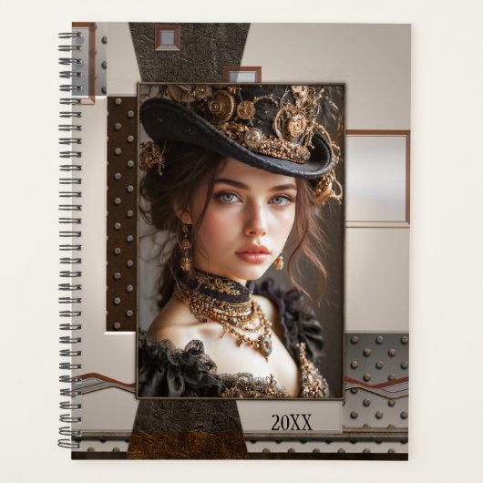 Uw foto Industriële Metallic Steampunk Planner (Voorkant)