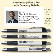 Uw foto & introductiedetails op wit & zwart pen