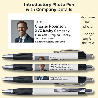 Uw foto & introductiedetails op wit & zwart pen