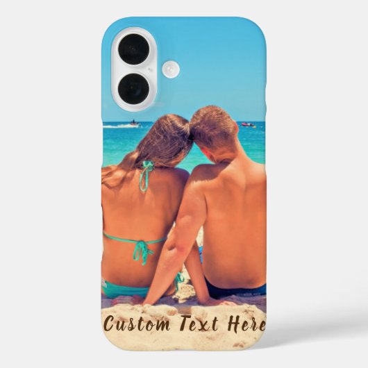 Uw foto iPhone hoesje met aangepaste tekst (Achterkant)