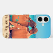 Uw foto iPhone hoesje met aangepaste tekst (Achterkant (horizontaal))