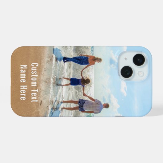Uw foto iPhone hoesje met aangepaste tekstnaam iPhone 15 Case (Achterkant horizontaal)