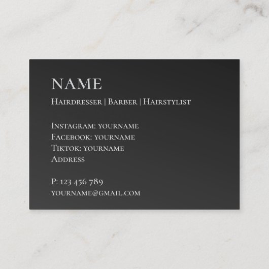 Uw foto kapper kapper Visitekaartje (Achterkant)