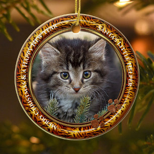 Uw foto Kat kerst Keramisch Ornament