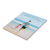 Uw Foto Keramische Tegel met aangepaste tekst Tegeltje (Zijkant)