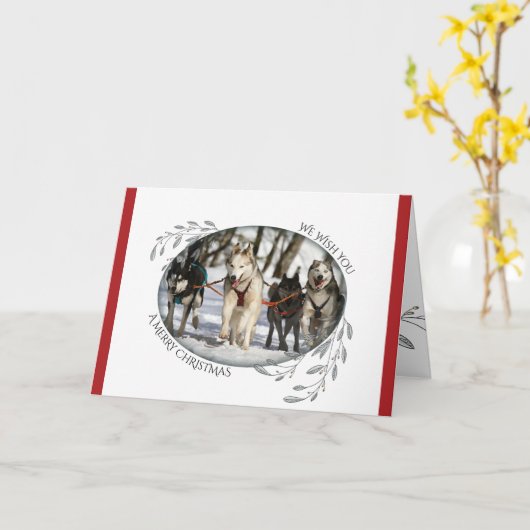 UW FOTO-kerstavond en bessen Kaart (Gele Bloem)