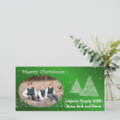 Uw foto-kerstboomgroen feestdagenkaart (Staand voorkant)
