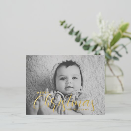 Uw foto-kerstkaart | Vroegere Folie met kerstmis Folie Feestdagen Briefkaart (Staand Voorkant)