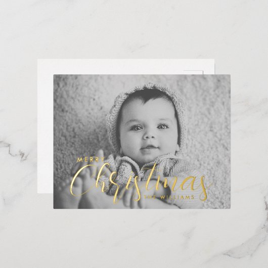 Uw foto-kerstkaart | Vroegere Folie met kerstmis Folie Feestdagen Briefkaart (Voorkant / Achterkant)