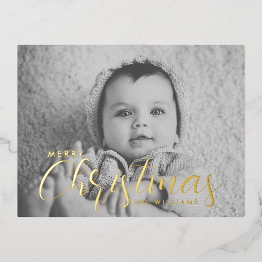 Uw foto-kerstkaart | Vroegere Folie met kerstmis Folie Feestdagen Briefkaart (Voorkant)