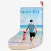 Uw foto Kerstmis kous aangepaste tekstnaam Kleine Kerstsok (Achterkant)