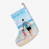 Uw foto Kerstmis kous aangepaste tekstnaam Kleine Kerstsok (Achterkant (Hangend))