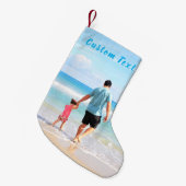 Uw foto Kerstmis kous aangepaste tekstnaam Kleine Kerstsok (Voorkant (Hangend))