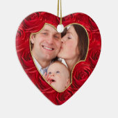 Uw foto: Kerstrood roodroodroodroodroodroodrotsdik Keramisch Ornament (Rechts)