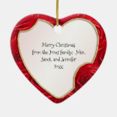Uw foto: Kerstrood roodroodroodroodroodroodrotsdik Keramisch Ornament (Achterkant)