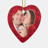 Uw foto: Kerstrood roodroodroodroodroodroodrotsdik Keramisch Ornament (Links)