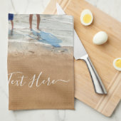 Uw foto keukenhanddoek met aangepaste tekst (Quarter Fold)