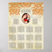 Uw foto-koraal Damask Gold-zitkaart Poster (Voorkant)