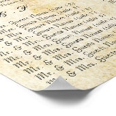 Uw foto-koraal Damask Gold-zitkaart Poster (Hoek)