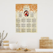 Uw foto-koraal Damask Gold-zitkaart Poster (Keuken)