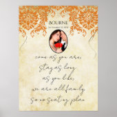 Uw foto-koraal Damask Gold-zitkaart Poster (Voorkant)