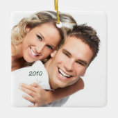 Uw foto Kroonluchter & Vogels op Blooming Branch Keramisch Ornament (Voorkant)