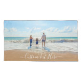 Uw foto kussen Hoesje met aangepaste tekst Kussensloop (Achterkant)