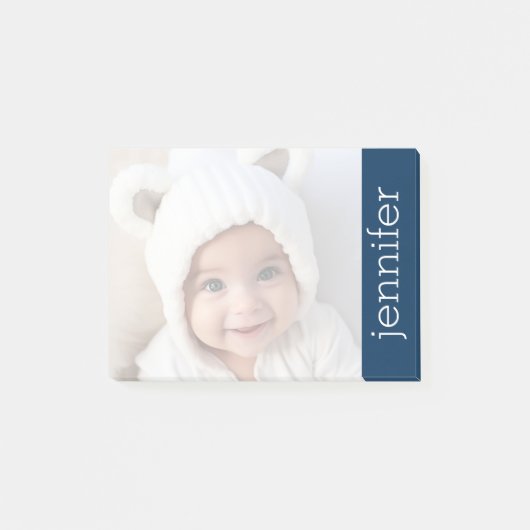 Uw foto licht omhoog - met Navy Blue Post-it® Notes (Voorkant)