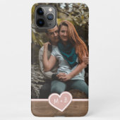 Uw foto Liefde Hart Op Woodgrain Patroon iPhone Hoesje (Achterkant)