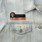 Uw Foto Logo Slanke Faux Copper Zwart Stijlvol Naamplaatje (In situ)