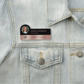 Uw Foto Logo Slanke Faux Roos Gold Black Stijlvol Naamplaatje (In situ)