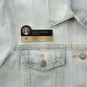 Uw Foto Logo Strak Faux Gold Zwart Stijlvol Naamplaatje (In situ)