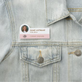 Uw Foto Logo Titel Girly Blush Roze Wit Naam Naamplaatje (In situ)