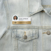 Uw Foto Logo Titel Slanke Faux Gold Stijlvol Naamplaatje (In situ)