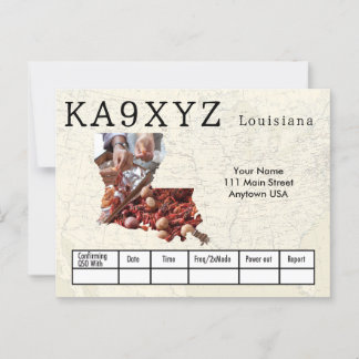 Uw foto Louisiana vormde Cutout Custom QSL Briefkaart