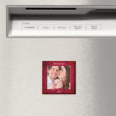 Uw foto | Lux Red Textured Afbeelding Lijst Magneet (Insitu (Vaatwasser))